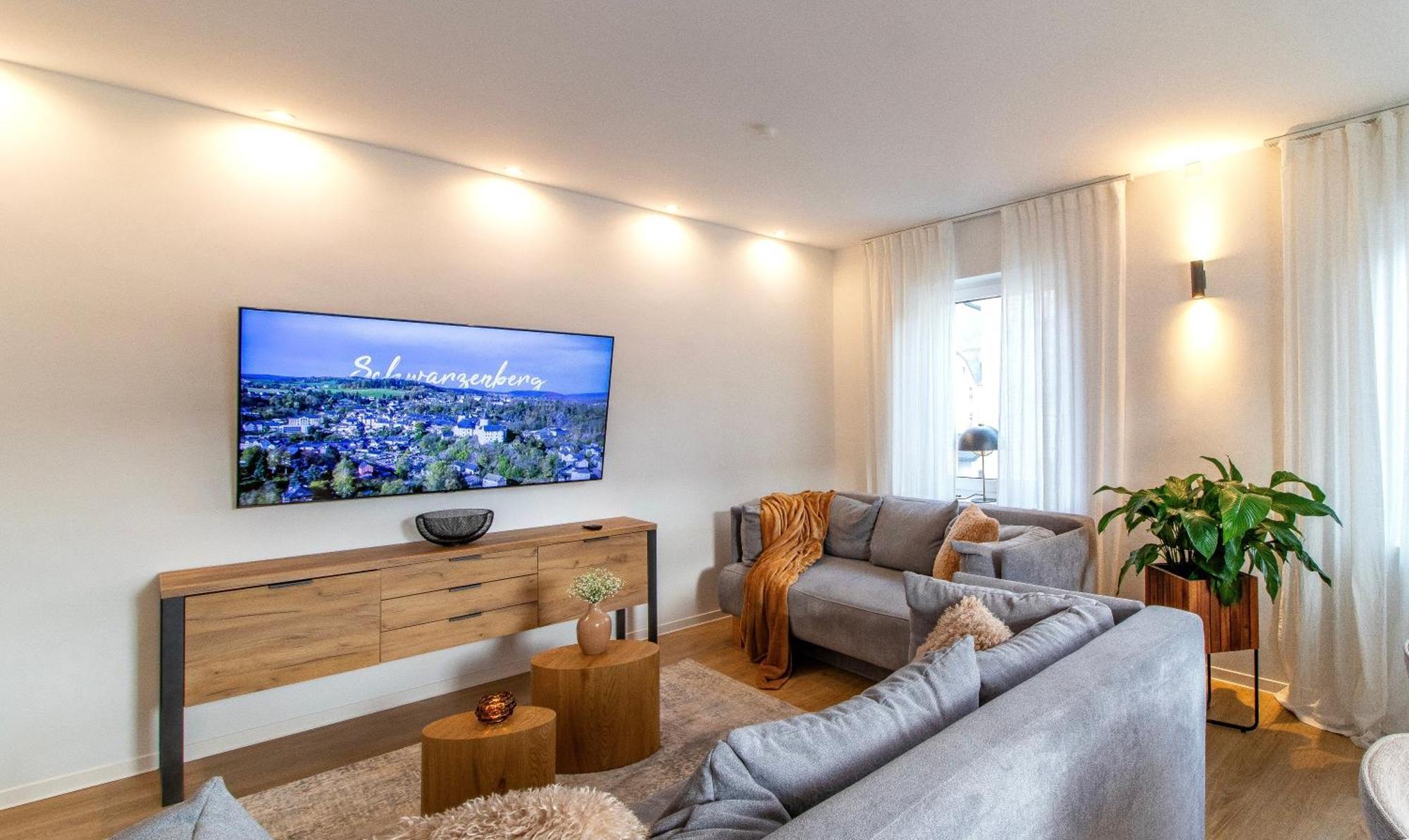 Stilvolles City-Apartment I Netflix I Wlan L Stellplatz I Zentral Schwarzenberg  Eksteriør billede